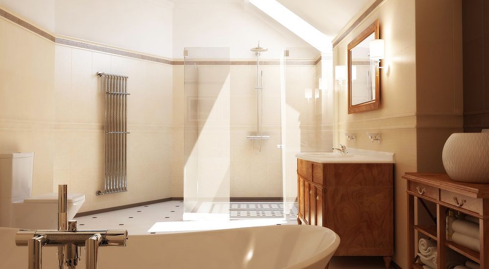 Дизайн интерьера коттеджа:ванная комната
